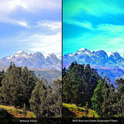 Picture of 24 PCS Square Filter Kit ND Filters Graduated Full Color Lens Filter Set for Cokin P Series with Adapter Rings(49-82mm) Filter Holder Lens Cleaning Pen and Other Accessories for DSLR Cameras