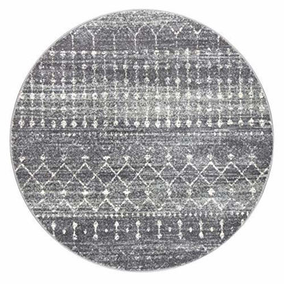 Picture of nuLOOM Moroccan Blythe Round Rug, 5' Round, Dark Grey