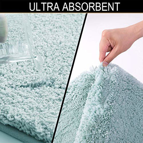 Luxury Bathroom Rug Pad, Ultra Soft Absorbent Microfiber Anti-slip Plush  Plush Bathroom Rug Machine Washable & Dryable For Bathroom Tub 16x24 Gray