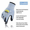Picture of DEX FIT Level 5 Cut Resistant Gloves Cru553, 3D Comfort Stretch Fit, Power Grip, Durable Foam Nitrile, Smart Touch, Machine Washable, Thin & Lightweight, Blue X-Small 1 Pair