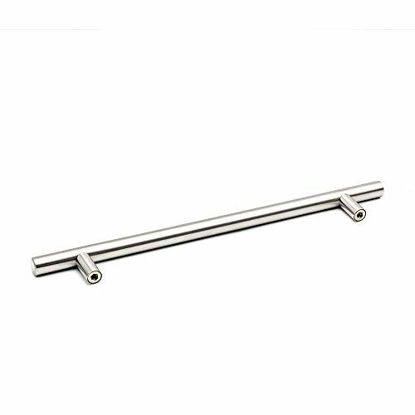 Picture of homdiy (500 Pack) Modern Cabinet Pulls Bruhsed Nickel Drawer Pulls - HD201SN Cabinet Door Handles Stainless Steel Tube T Bar Drawer Pulls for Drawers, Kitchen Cabinets, 8in Hole Centers