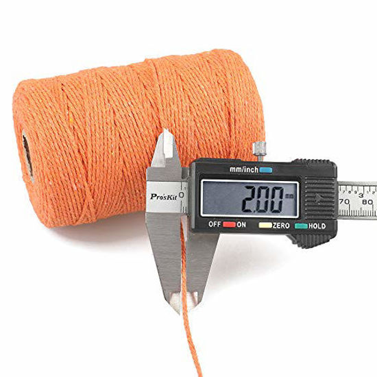 200M/656 Feet Cotton String,Orange String,Cotton Cord Craft String Bakers  Twine for DIY Crafts and Gift Wrapping-2mm