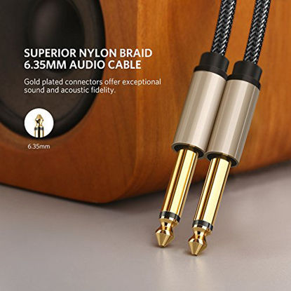 15FT UGREEN Premium 6.35mm Mono Jack 1/4 TS Cable Unbalanced Guitar Patch Cords Instrument Cable Male to Male with Zinc Alloy Housing and Nylon Braid 