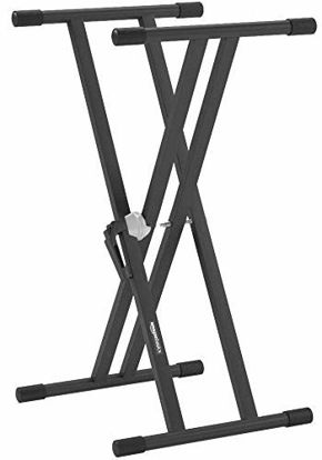 Picture of AmazonBasics Heavy-Duty Adjustable Keyboard and Piano Stand - Double-X