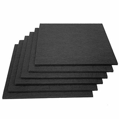 Picture of 12 Pack Set Acoustic Absorption Panel, 12 X 12 X 0.4 Inches Black Acoustic Soundproofing Insulation Panel Tiles, Acoustic Treatment Used in Home & Offices