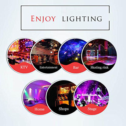 Picture of Disco Ball Lights, Party Dj Lights SPOOBOOLA Stage Lights Led 7Colors Effect Projector for Stage Lighting With Remote Control Sound Activated for Dancing Christmas Gift KTV Bar Concert Birthday 