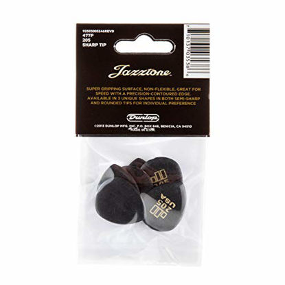 Picture of Dunlop 477P205 JD Jazztones, Black, Pointed Tip, 6/Player's Pack