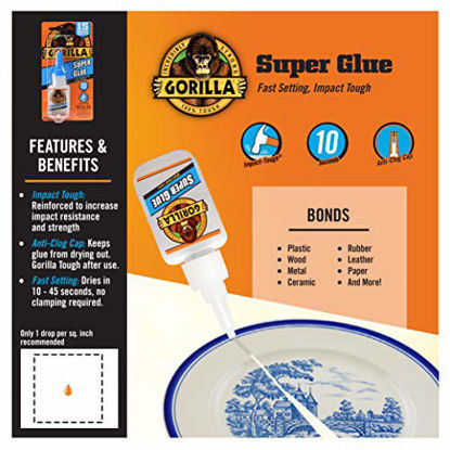 Picture of Gorilla Super Glue 15 Gram, Clear, (Pack of 2)