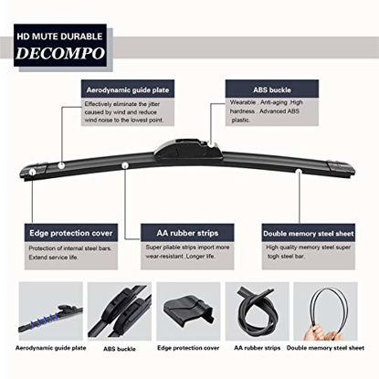 Picture of OEM QUALITY 18" + 18" Premium All-Season Windshield Wiper Blades for Original Equipment Replacement(Set of 2)