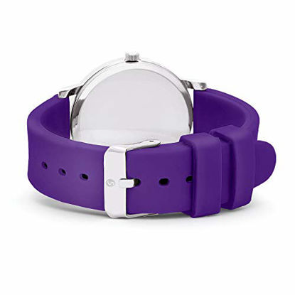 Picture of Speidel Scrub Watch for Medical Professionals with Purple Silicone Rubber Band - Easy to Read Timepiece with Red Second Hand, Military Time for Nurses, Doctors, Surgeons, EMT Workers