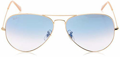 Picture of Ray-Ban Unisex-Adult RB3025 Classic Sunglasses, Gold/Light Blue Gradient, 62 mm
