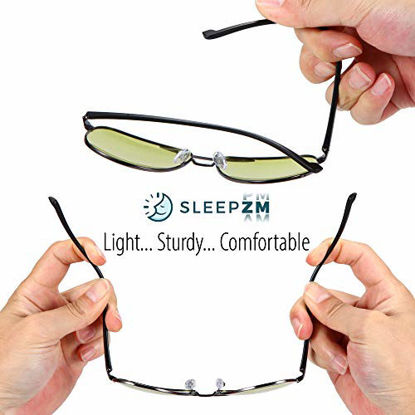 Picture of All-in-One Aviator Blue Light Blocking Glasses + Photochromic Transition Sunglasses + Polarized Night Driving Glasses - Women & Men See Better Day & Night - Sleep Better - Stop Eye Pain, Migraines