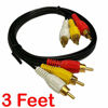 Picture of 3FT RCA M/Mx3 Audio/Video Cable Gold Plated - Audio Video RCA Stereo Cable 3ft