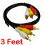Picture of 3FT RCA M/Mx3 Audio/Video Cable Gold Plated - Audio Video RCA Stereo Cable 3ft