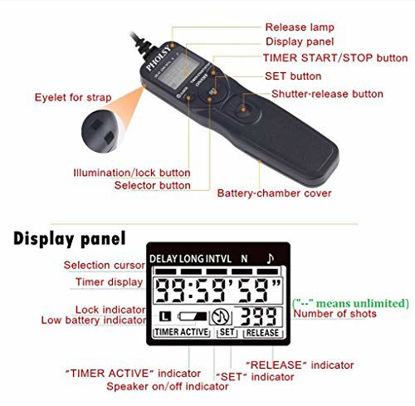 Picture of PHOLSY RR90 Timer Remote Control Cable with Intervalometer for Fujifilm GFX50S X-Pro2 X-H1 X-T2 X-T1 X-T10 X-T20 X-T100 X-E2S X-E2 X-E3 X-M1 X-A20 X-A5 X-A3 X-A2 X-A1 X-A10 X100F X100T X70 X30 XQ2 XQ1
