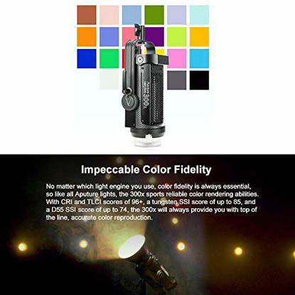 Picture of Aputure LS 300x Bi-Color LED Video Light, 2700-6500k 350W 24300lux@1m Sidus Link App & 2.4Ghz Remote Control 9 Built-in Lighting Effects CCT Presets Support