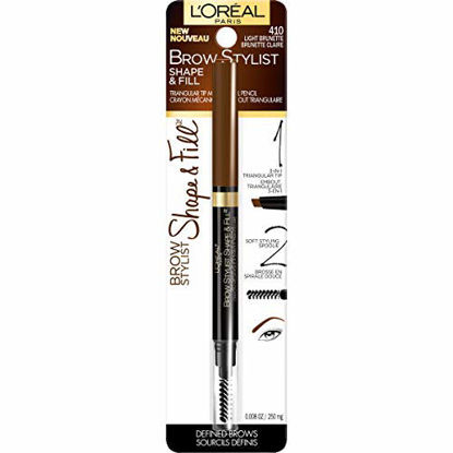 Picture of L'Oreal Paris Makeup Brow Stylist Shape and Fill Mechanical Eye Brow Makeup Pencil, Light Brunette, 0.008 oz.