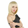 Picture of eNilecor Short Bob Hair Wigs 12" Straight with Flat Bangs Synthetic Colorful Cosplay Daily Party Wig for Women Natural As Real Hair+ Free Wig Cap (Light Blonde)