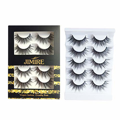 Picture of JIMIRE Natural False Eyelashes Light Volume Lashes Pack 5 Pairs