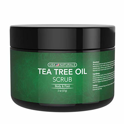 Picture of Tea Tree Oil Foot & Body Scrub Treatment - Exfoliating Scrub with Essential Oils - Smooths Calluses - Helps With Athlete's Foot, Acne, Jock Itch & Dead, Dry Skin
