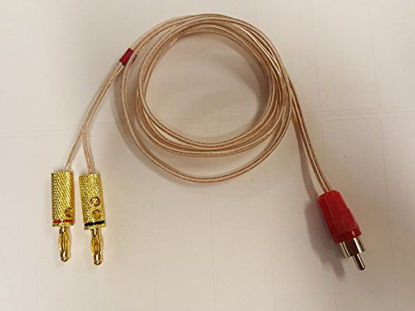 Picture of 3 Foot - Pair of RCA Males (Black & Red) to 2 Pairs of Banana Plugs on 16 AWG Speaker