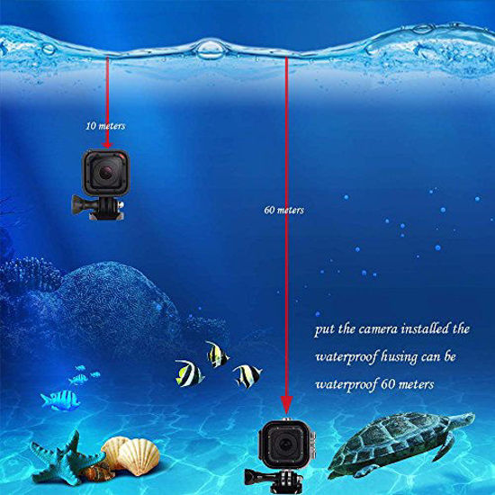 Picture of Suptig Replacement Waterproof Case Protective Housing for GoPro Session Hero 4session, 5session Outside Sport Camera for Underwater Use - Water Resistant up to 196ft (60m)