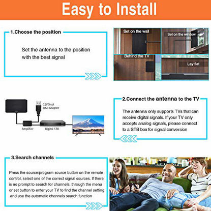 Picture of [2021 Updated] HD Digital TV Antennas for TV Indoor with Signal Amplifier 120-150 Miles, Amplified TV Antenna Freeview 4K HDTV Aerial for Local Channels Work with Samsung Sony LG All Types Smart TV