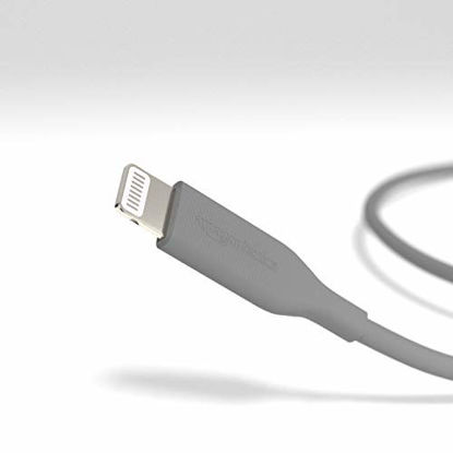 Picture of Amazon Basics Lightning to USB Cable - MFi Certified Apple iPhone Charger, Gray, 6-Foot (Durability Rated 4,000 Bends)