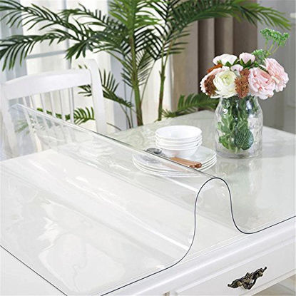 Picture of OstepDecor Custom 60 x 27.6 Inch Clear Table Cover Protector, 1.5mm Thick Desk Cover Plastic Table Protector Clear Table Pad Tablecloth Protector, Clear Desk Pad Mat for Coffee Table, Writing Desk 5ft