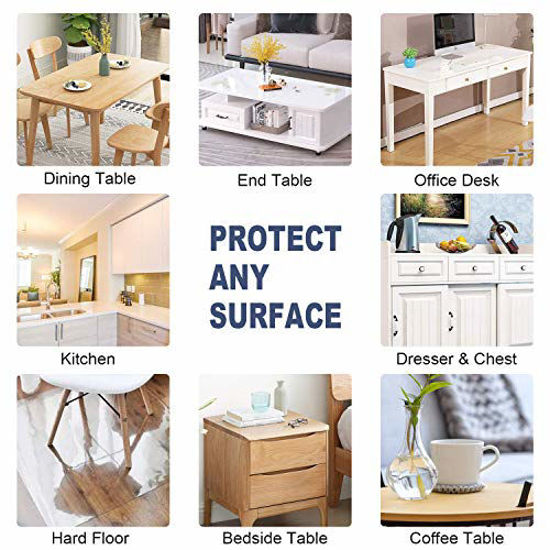 1.5mm Thick Table Pad for Dining Room Table Clear Table Cloth Cover Protector Plastic Table Cloth for Kitchen Wooden Table OstepDecor Custom 72 x 40 Inch Clear Table Cover Protector 