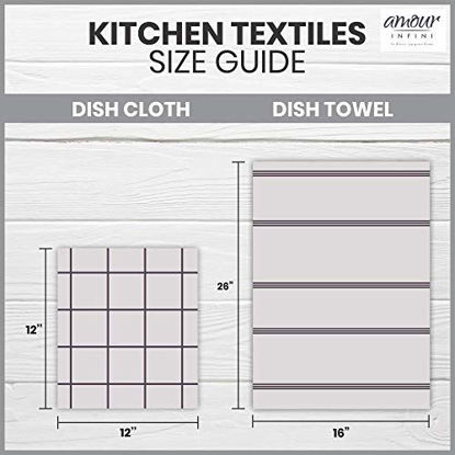 Picture of AMOUR INFINI Terry Dish Towel | Set of 4 | 16 x 26 Inches | Super Soft and Absorbent |100% Cotton Dishtowels | Perfect for Household and Commercial Uses | Green