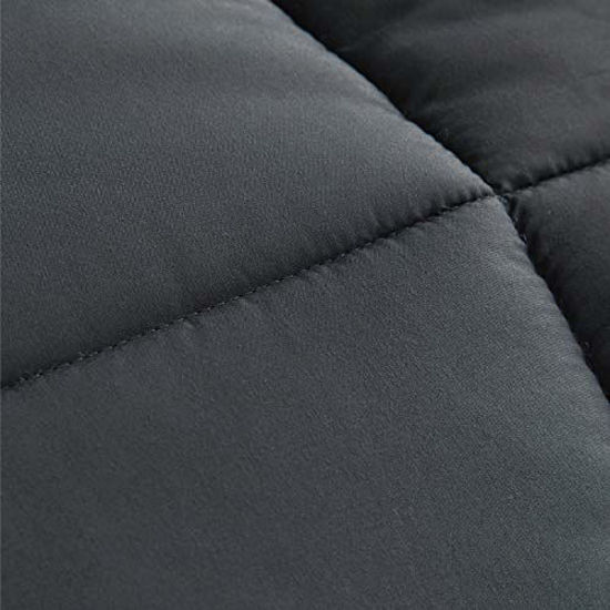 Picture of Bedsure Grey Comforter Twin Duvet Insert - Quilted Bedding Comforters for Twin Bed with Corner Tabs