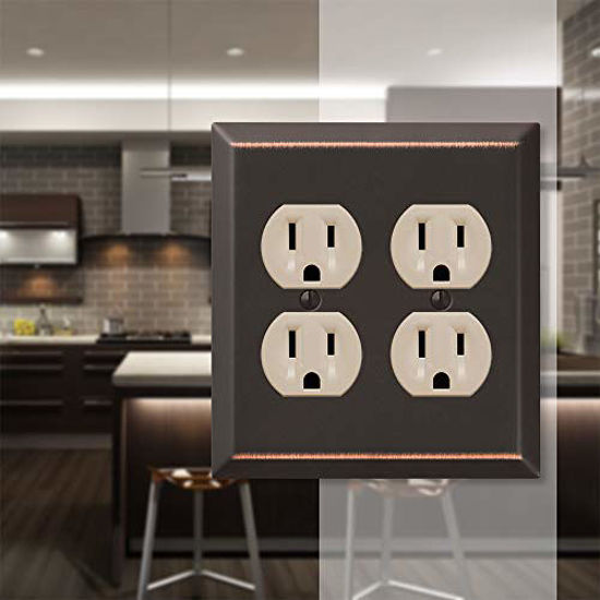 Picture of AMERELLE 163DDDB Century Double Duplex Steel Wallplate in Aged Bronze
