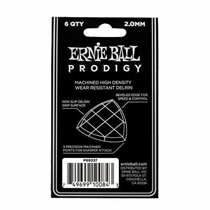 Picture of Ernie Ball 2.0mm White Shield Prodigy Guitar Picks (P09337)