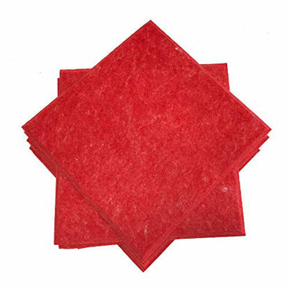 Picture of 12 Pack Set Acoustic Absorption Panel, 12 X 12 X 0.4 Inches Red Acoustic Soundproofing Insulation Panel Bevled Edge Tiles, Acoustic Treatment Used in Home & Offices