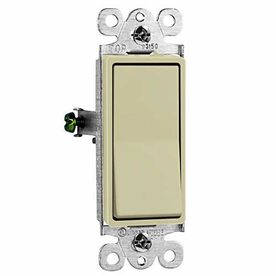 thumbnail image 2 of 10 Pack] Decorator Paddle Rocker Light Switch, Single Pole 2 of 12