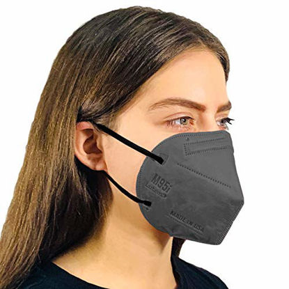Picture of M95i Disposable 5-Layer Efficiency Protective Adult Face Mask 5-Ply Design Made in USA 5 Units (Graphite Gray)