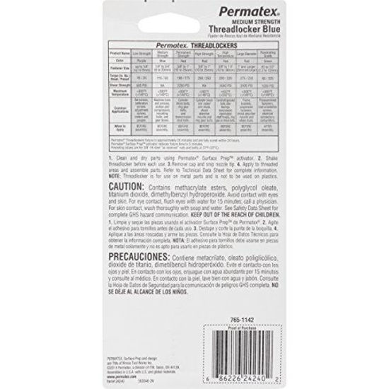 Picture of Permatex 24240-6PK Medium Strength Threadlocker Blue, 36 ml (Pack of 6)