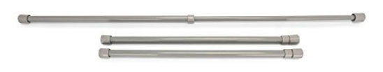 Picture of Camco 28" RV Refrigerator Bars - Holds Food and Drinks in Place During Travel, Prevents Messy Spills, Spring Loaded and Extends Between 16" and 28" - Gray (3 Pack) (44055)