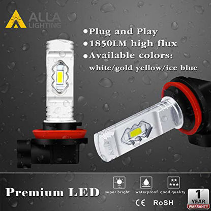 Picture of Alla Lighting 3800lm Xtreme Super Bright H8 H11 H16 LED Bulbs Fog Light ETI 56-SMD Lamp Replacement - 6000K Xenon White