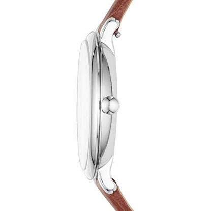 Picture of Fossil Women's Jacqueline Quartz Leather Three-Hand Watch, Color: Silver, Brown (Model: ES4368)