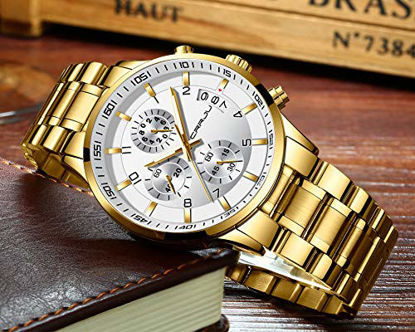 Picture of CRRJU Mens Watches Fashion Business 3-Sub Dial Full Steel Outdoor Sport Waterproof Wrist Watch for Men