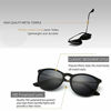 Picture of SUNGAIT Vintage Round Sunglasses for Women Men Classic Retro Designer Style (Black Frame(Matte Finish)/Polarized Grey Lens) 1567 PGHKH