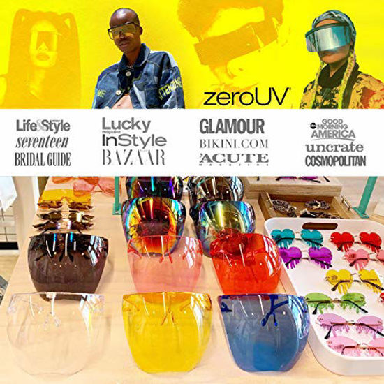 Picture of zeroUV - Protective Face Shield Full Cover Visor Glasses/Sunglasses (Anti-Fog / Blue Light Filter) (Black / Pink Mirror)