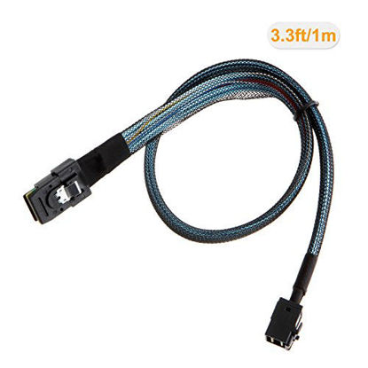 Picture of CableCreation Internal Mini SAS HD Cable, 1.6FT Mini SAS SFF-8643 to Mini SAS 36Pin SFF-8087 Cable, Mini SAS 36Pin to SFF-8643 Cable, 0.5M