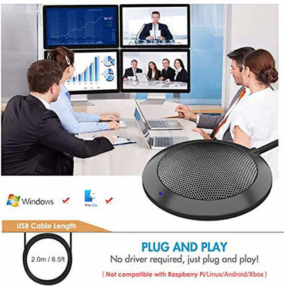 Picture of Conference USB Microphone, Computer Desktop Mic, TKGOU Plug & Play Omnidirectional Condenser PC Laptop Microphones for VoIP Calls,Skype,Meeting,Recording,Chatting(Windows/Mac OS X)