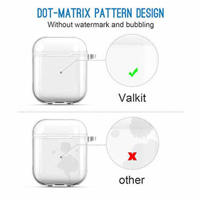 Picture of Valkit Compatible AirPod Case Cover, Clear Airpods Case with Keychain Soft TPU Protective Cover Shockproof Case for Girls Women Men Compatible with Apple AirPods Charging Case 2 & 1 - Transparent