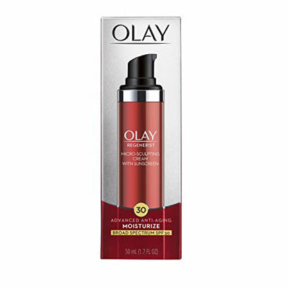 Picture of Olay Regenerist Micro-Sculpting Cream Face Moisturizer with Sunscreen SPF 30 Broad Spectrum 1.7 Fl Oz, Serum + SPF 30