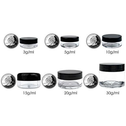 Picture of Beauticom 3G/3ML Round Clear Jars with Screw Cap Lids for Pills, Medication, OIntments and Other Beauty and Health Aids - BPA Free (Quantity: 200pcs)