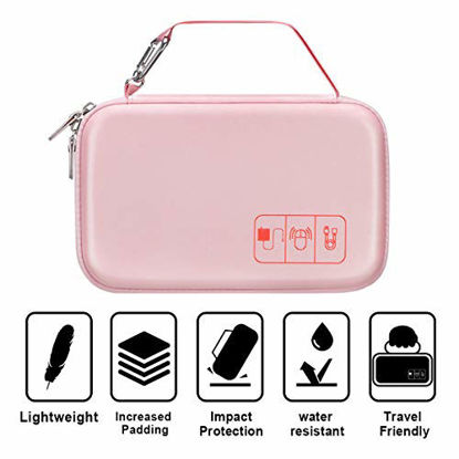 Picture of Canboc Portable Travel Case for MacBook Power Adapter, Apple Magic Mouse 2, Apple Pencil, USB Flash Disk, SD Card, iPhone ipad Chargers and Small Electronics Accessorie Cable Organizer Bag, Rose Gold